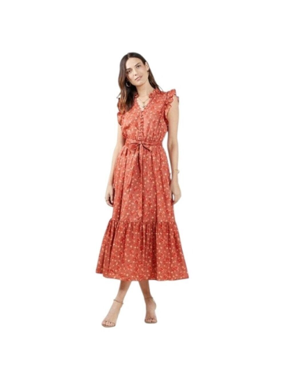 Outerknown Canyon Dress in Coral Superbloom
